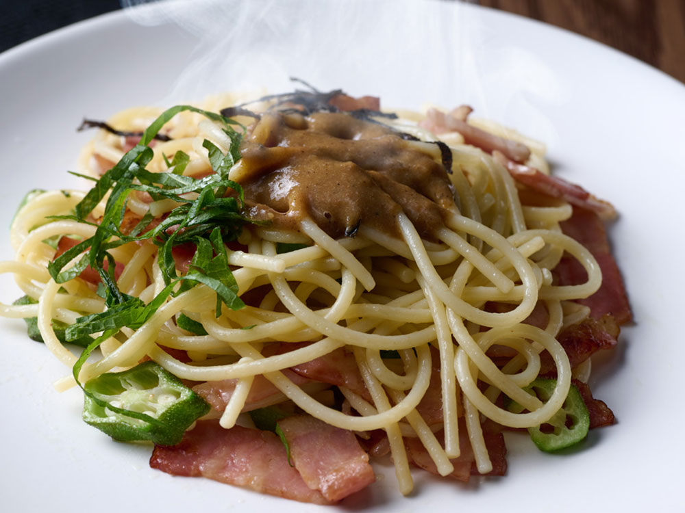 鮎ごまだしパスタ